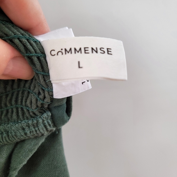 Commense Linen Crisscross Halter Crop Top Size Large Sage Green Boho Minimalist - Picture 7 of 10